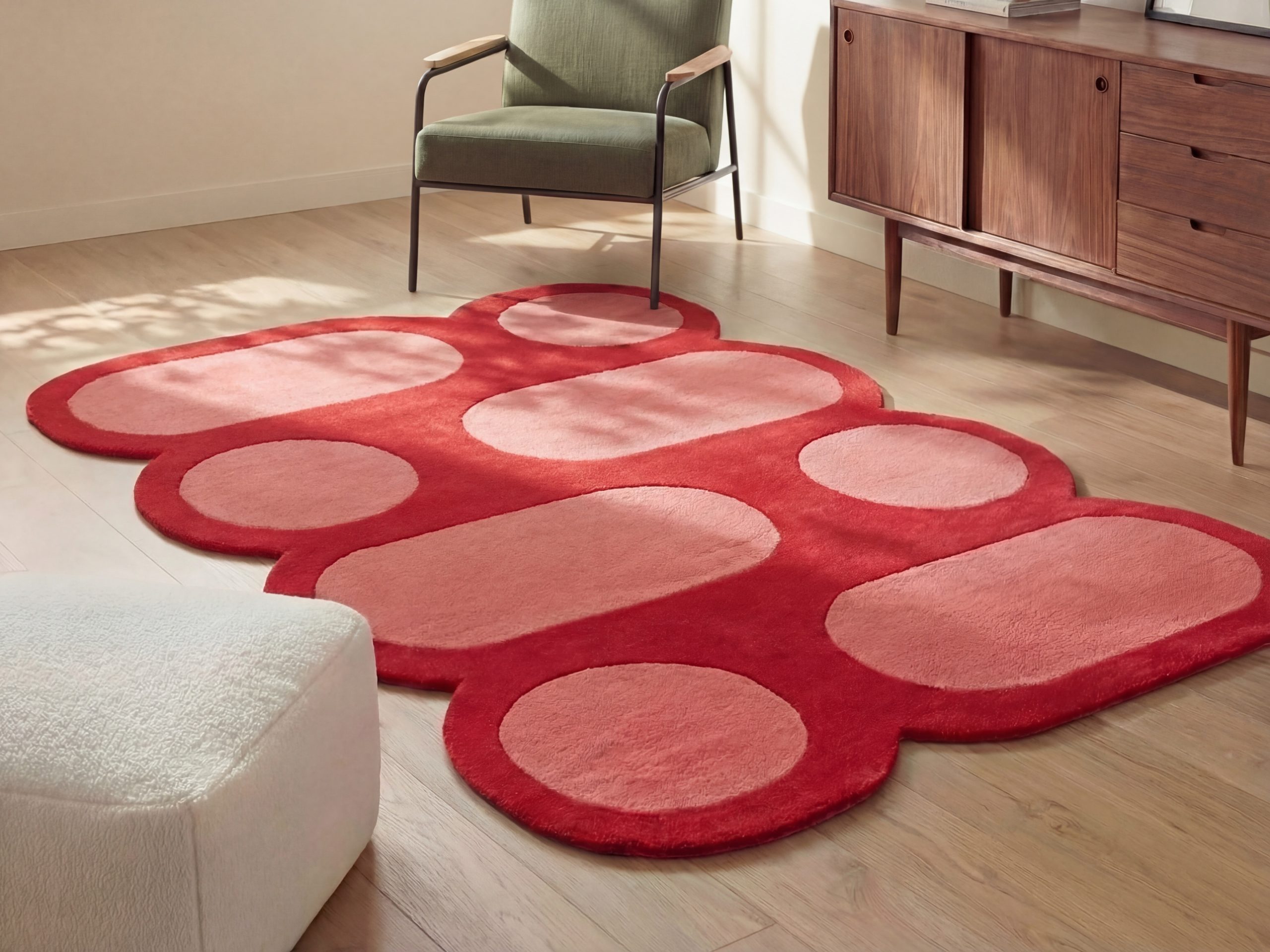 Le tapis Nolera, tufté à la main en laine