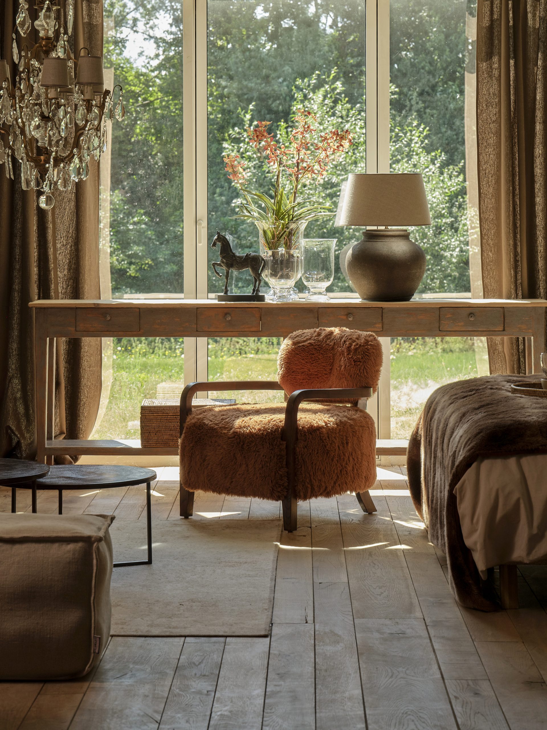 Chambre ouverte sur le jardin